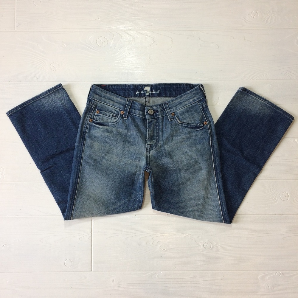 7 FAM  Crop  "A" Pocket Denim Jeans Size 26